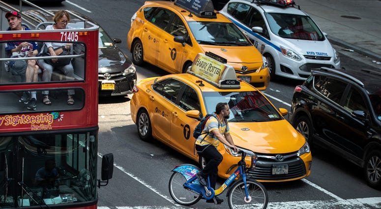 New York City bicyclist New York City bicyclist