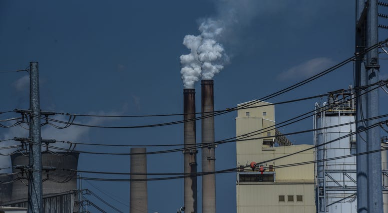 The emissions from the Gavin Power Plant are seen on September 11, 2019 in Cheshire, Ohio. Coal plant Ohio