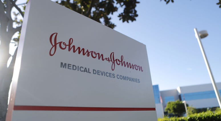 A sign is posted at the Johnson & Johnson campus on August 26, 2019 in Irvine, California. Johnson & Johnson