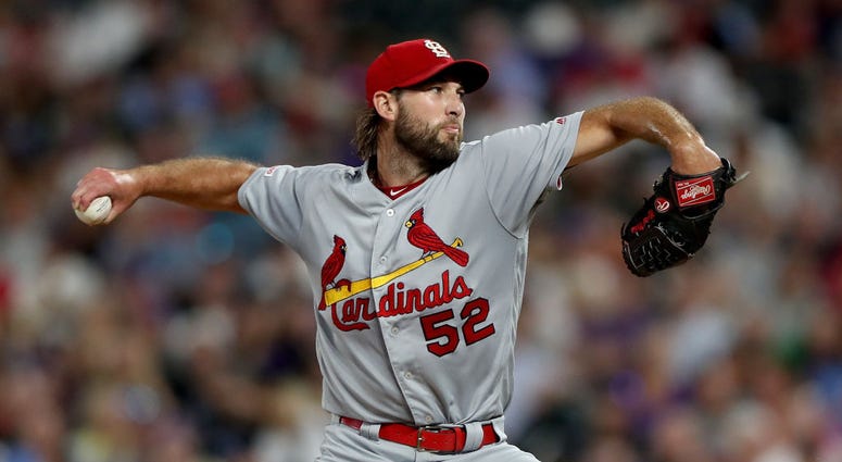 Starting pitcher Michael Wacha #52 of the St Louis Cardinals throws in the fourth inning against the Colorado Rockies at Coors Field on September 10, 2019 in Denver, Colorado. Michael Wacha