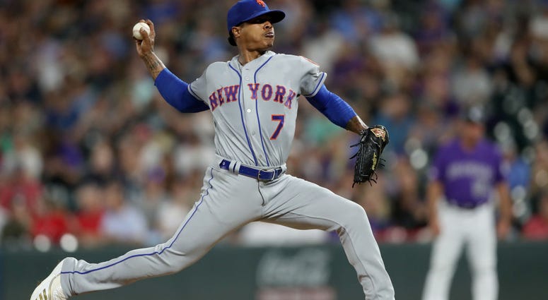 Marcus Stroman #7 of the New York Mets throws in the fifth inning against the Colorado Rockies at Coors Field on September 17, 2019 Marcus Stroman #7 of the New York Mets throws in the fifth inning against the Colorado Rockies at Coors Field on September 17, 2019