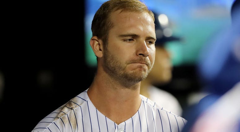 Pete Alonso #20 of the New York Mets reacts in the dugout after he struck out swinging in the eighth inning against the Miami Marlins at Citi Field on September 24, 2019 Pete Alonso #20 of the New York Mets reacts in the dugout after he struck out swinging in the eighth inning against the Miami Marlins at Citi Field on September 24, 2019