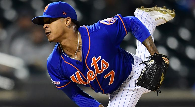 Marcus Stroman #7 of the New York Mets delivers a pitch in the first inning of their game against the Atlanta Braves at Citi Field on September 27, 2019 in the Flushing neighborhood of the Queens borough of New York City. Marcus Stroman