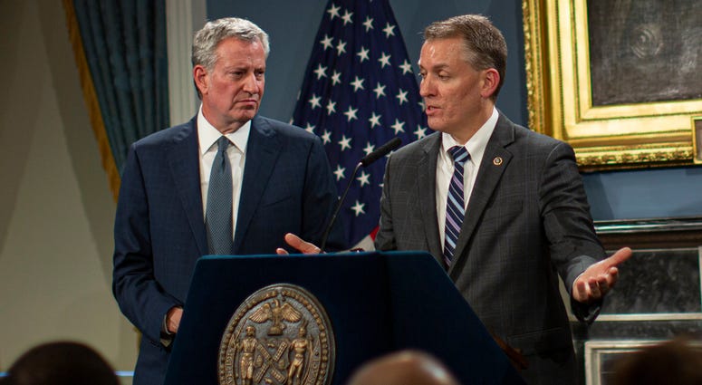 NYPD Chief of Detectives Dermot Shea speaks during a press conference announcing that will be the new NYPD Commissioner taking the position of James O'Neill on November 4, 2019 in New York City. De Blasio and Shea