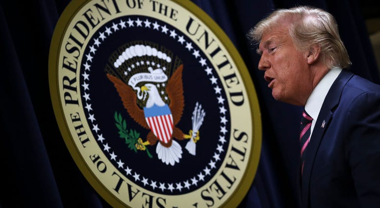U.S. President Donald Trump exits after speaking at a White House Mental Health Summit in the South Court Auditorium of the Eisenhower Executive Office Building at the White House on December 19, 2019 in Washington, DC. Donald Trump