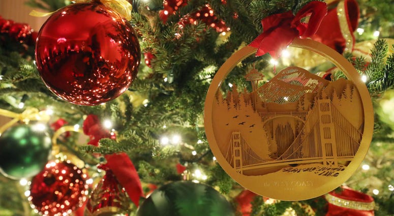 Christmas decorations on display at the White House on Dec. 2, 2019 in Washington, DC. White House Christmas