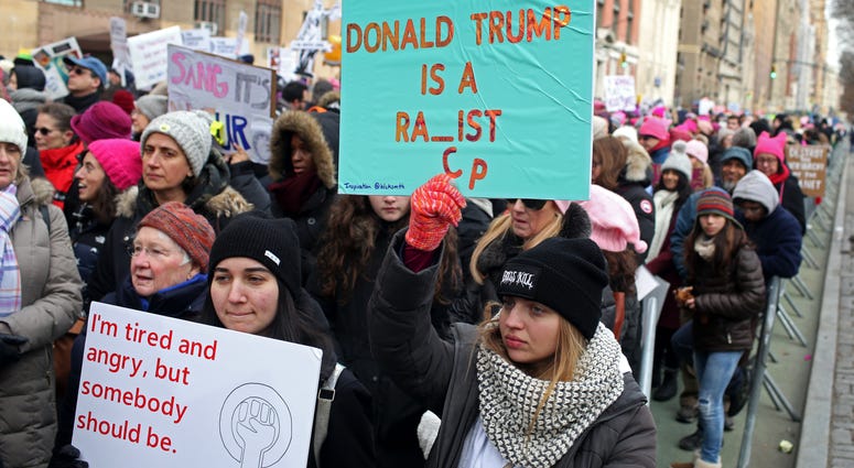 The beginning of the fourth annual Women's March. Women's March 2020