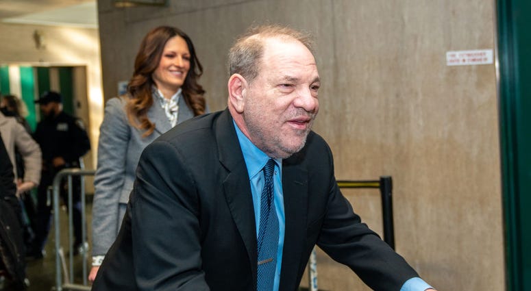 Harvey Weinstein arrives at Manhattan Criminal Court for his sexual assault trial on January 29, 2020 in New York City. Harvey Weinstein