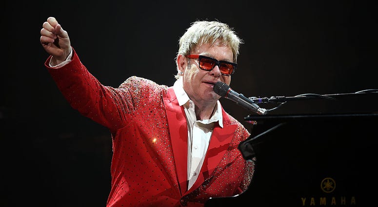 Elton John performs on Dick Clark's New Year's Rockin' Eve with Ryan Seacrest 2015 on December 31, 2014 in New York City. Elton John