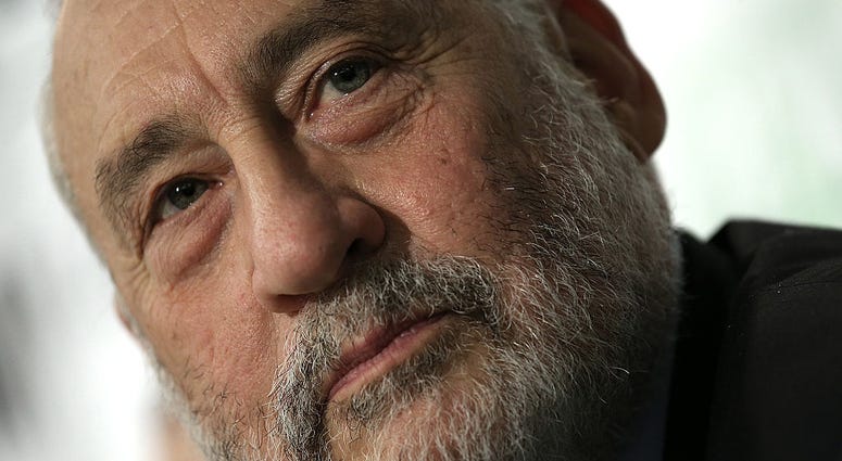 Nobel-prize winning economist Joseph Stiglitz speaks about the release of a new report he authored that was published by the Roosevelt Institute May 12, 2015 in Washington, DC. Joseph Stiglitz