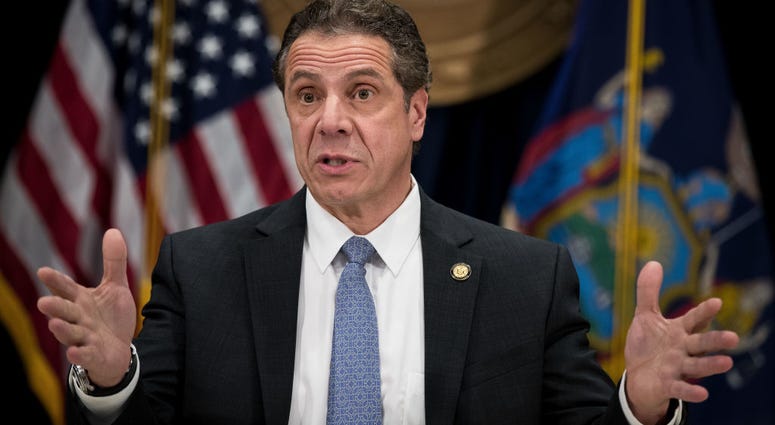 New York Governor Andrew Cuomo speaks during a press conference to announce that Spotify will move an office to 4 World Trade Center in the Financial District, February 15, 2017 in New York City. Gov. Andrew Cuomo