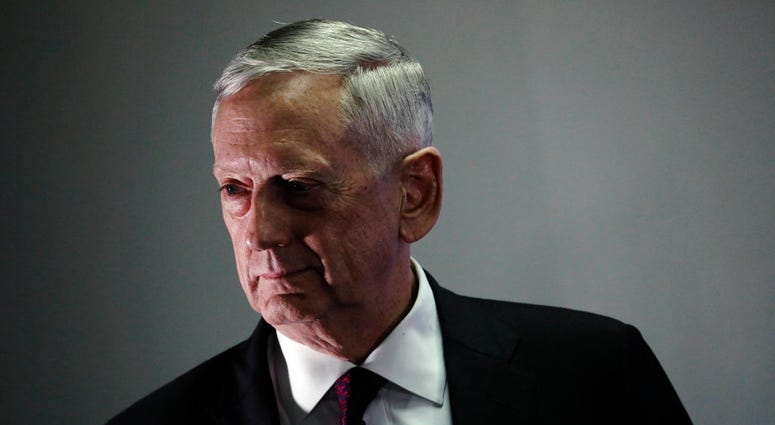 U.S. Defense Secretary James Mattis listens to a question during a news conference at Camp Lemonnier on April 23, 2017 in Ambouli, Djibouti. James Mattis