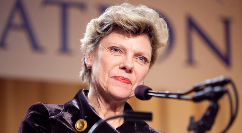 FILE — Journalist Cokie Roberts appears at the National Press Foundation's 26th annual awards dinner on February 10, 2009 in Washington, DC. Cokie Roberts