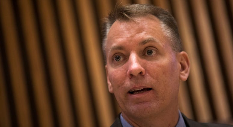 NYPD Chief of Detectives Dermot Shea speaks during a press conference about gang violence at New York City Police Department (NYPD) headquarters, June 27, 2018 in New York City. Dermot Shea