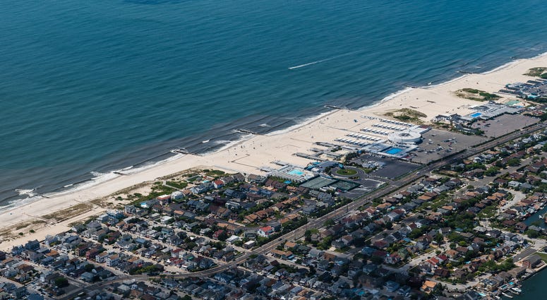 Aerial view of Long Beach in New York Long Beach