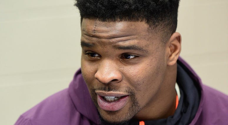 Dre Greenlaw San Francisco 49ers draft pick Dre Greenlaw answers questions at the NFL Combine.