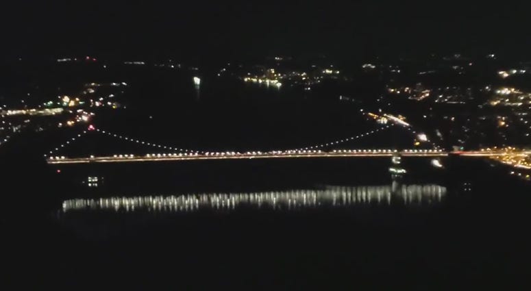 See It Gwb Lights Look Like A Player Piano On Hudson River Wcbs Gwb Lights Look Like A Player Piano