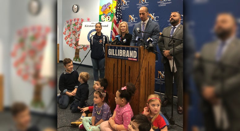 Sen. Kristen Gillibrand introduces the PROSPECT Act on Feb. 18, 2020 at Nassau Community College Gillibrand - Child Care Act