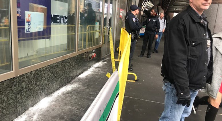 Mysterious white powder discovered outside Port Authority Bus Terminal. Port Authority Bus Terminal White Powder