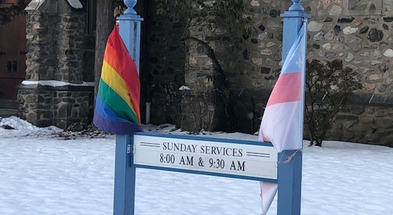 Sigh with pride flag vandalized outside Pleasantville church Sigh with pride flag vandalized outside Pleasantville church