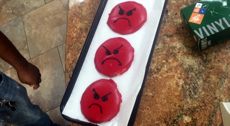 Angry face cookies at Bagel Boss Bagel Boss cookies