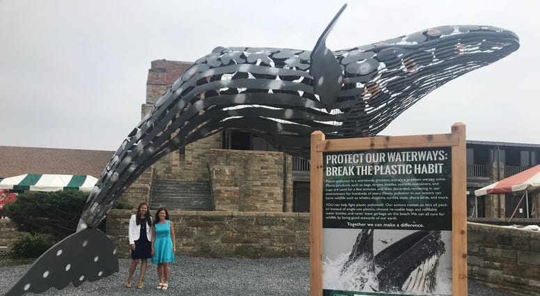 Jonesy the Whale on display at the Jones Beach bath house. Jonesy the Whale