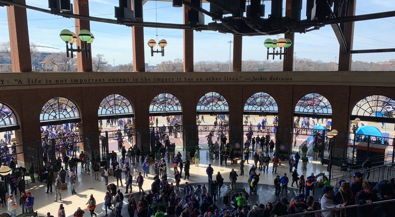 The crowd gathered at Citi Field for the Mets' home opener. Citi Field Opening Day