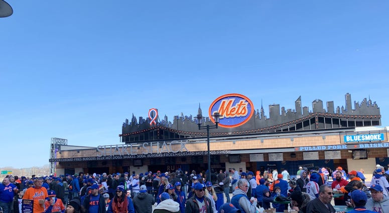 The crowd gathered at Citi Field for the Mets' home opener. Citi Field Opening Day
