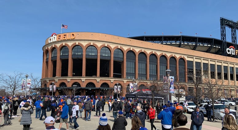 The crowd gathered at Citi Field for the Mets' home opener. Citi Field Opening Day