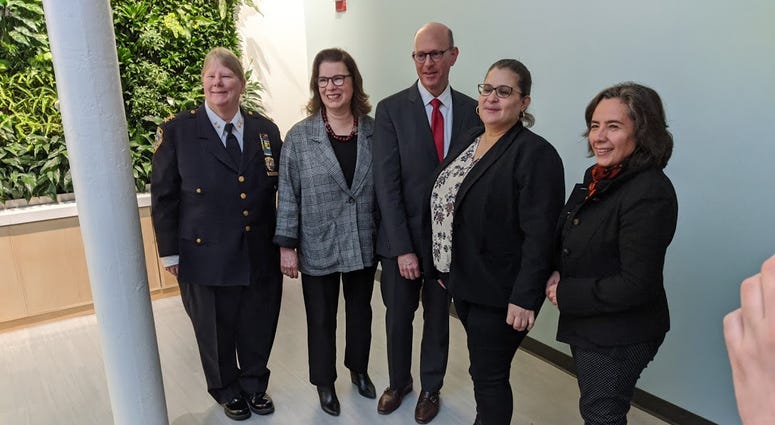 NYPD and health officials announce the opening of the first support and connection center on Feb. 19, 2020 support and connection center