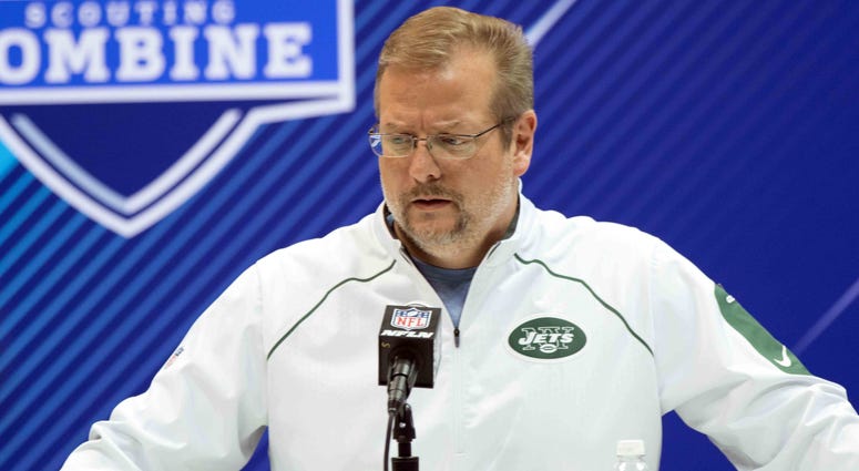 Mike Maccagnan New York Jets general manager Mike Maccagnan addresses the media at the NFL Draft Combine in 2018.