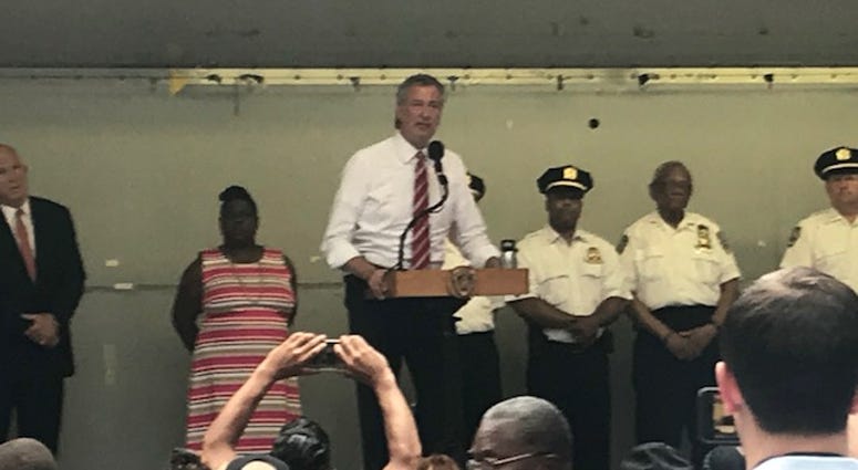 Mayor Bill de Blasio At National Night Out Mayor Bill de Blasio At National Night Out