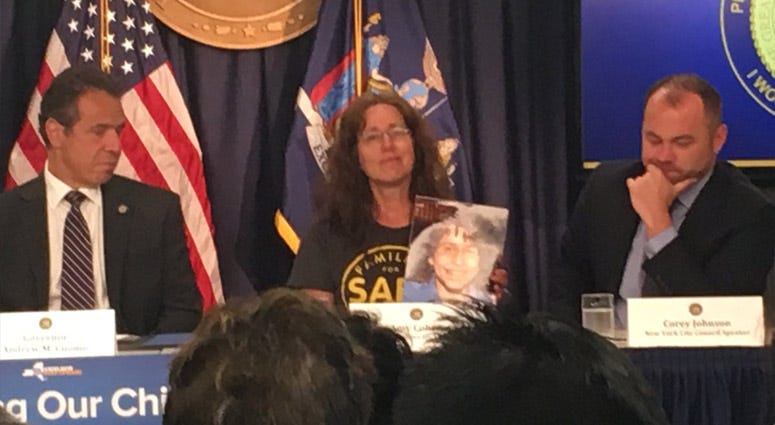Speed Cameras To Resume: Gov. Andrew Cuomo, Amy Cohen, City Council Speaker Corey Johnson Speed Cameras To Resume: Gov. Andrew Cuomo, Amy Cohen, City Council Speaker Corey Johnson