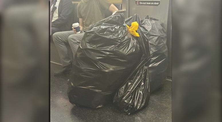 Trash on a New York City subway car Dirty subway car