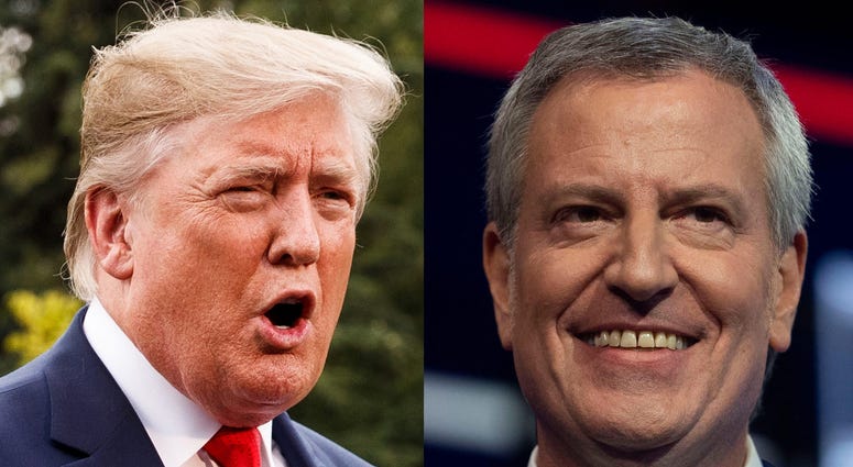 Donald Trump and Bill de Blasio. Donald Trump and Bill de Blasio