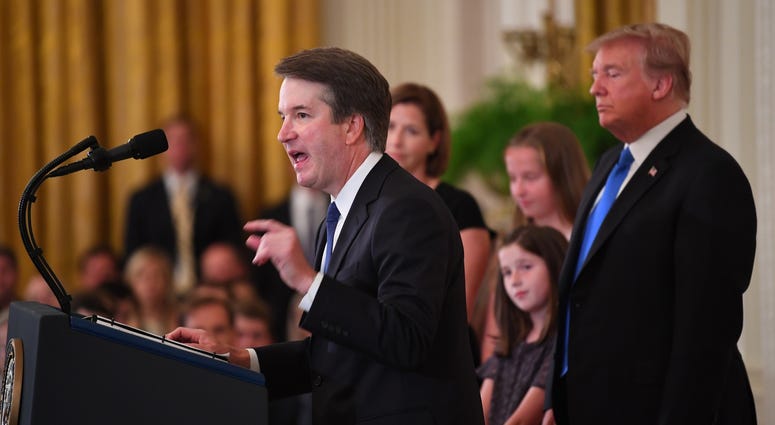 At the White House, Brett Kavanaugh speaks after being nominated by President Donald Trump for the Supreme Court of the United States. Brett Kavanaugh