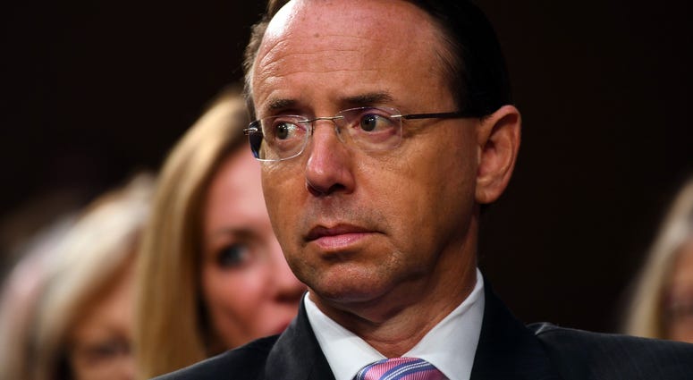 Deputy Attorney General Rod Rosenstein is seen during the confirmation hearing for Supreme Court Associate Justice nominee Brett Kavanaugh. Deputy Attorney General Rod Rosenstein