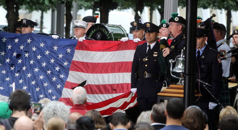 The opening ceremonies at the National September 11 Memorial observing the 17th anniversary of the attacks