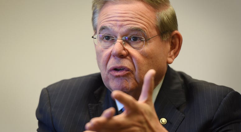 U.S Senator Bob Menendez is interviewed during an Edit Board meeting at The Record in Woodland Park on 10/25/18. Bob Menendez