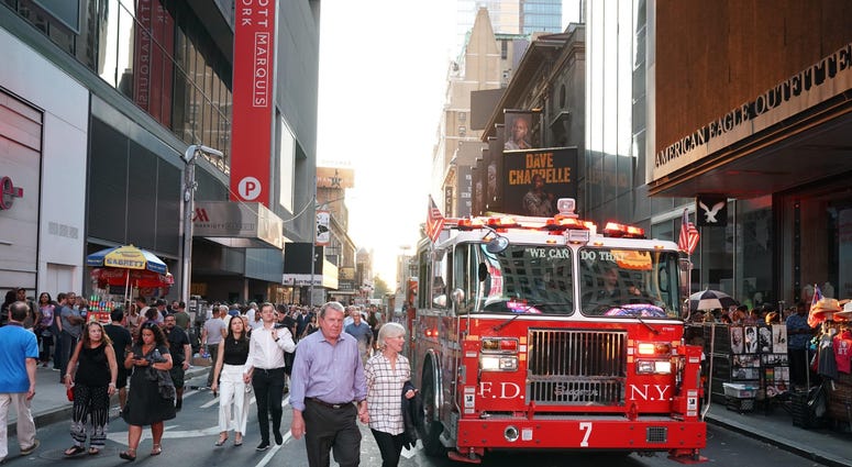 Scene from the large power outage that took place in the Times Square and Midtown Manhattan section of New York, NY around 7 p.m. on July 13, 2019. NYC Blackout 2019