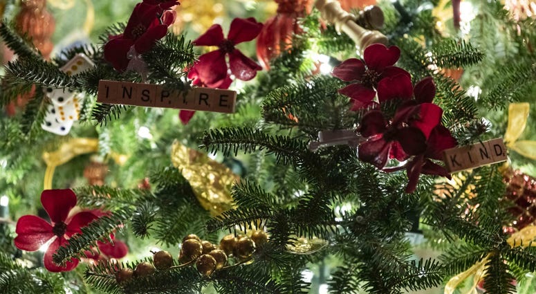 Christmas decorations on display at the White House on Dec. 2, 2019 in Washington, DC. White House Christmas