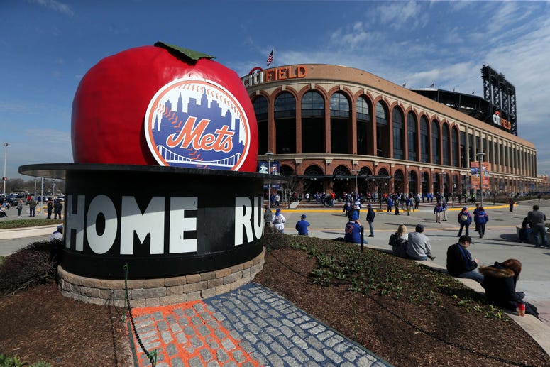 General view of fans outside Citi Field