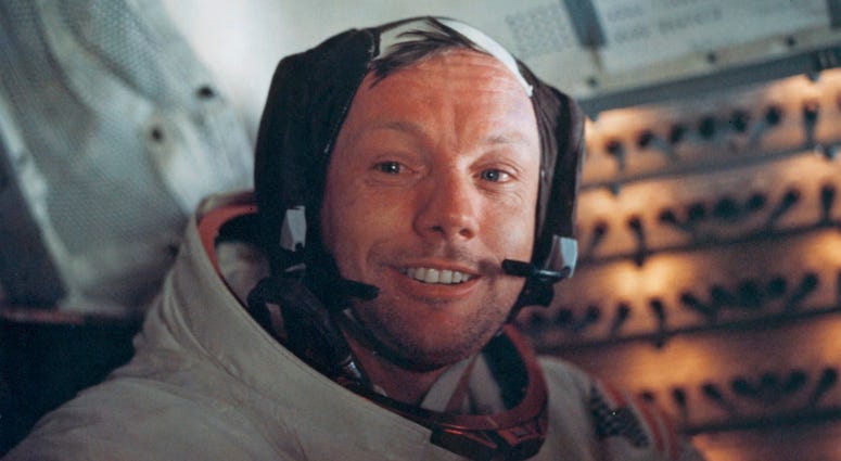 Neil Armstrong Astronaut Neil Armstrong,inside the 'Eagle' on the surface of the Moon.