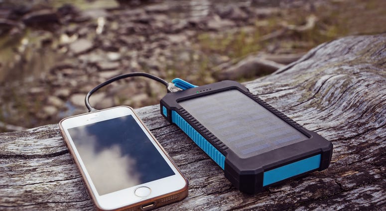 Phone charging on solar power