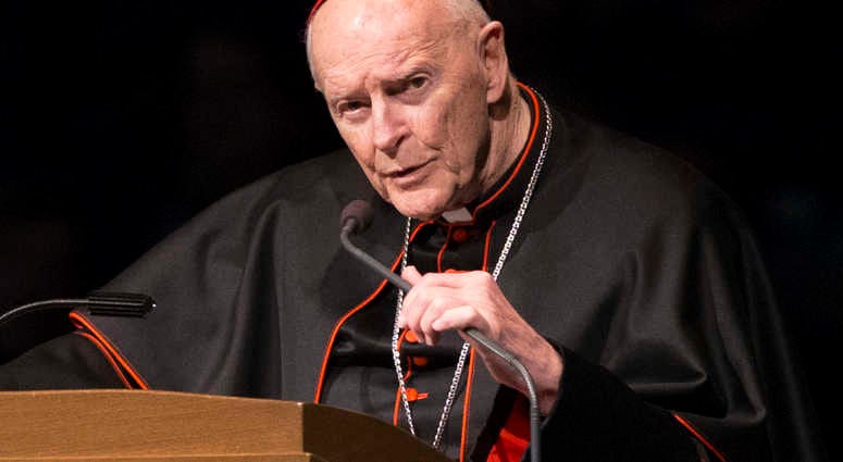 Cardinal Theodore Edgar McCarrick speaks during a memorial service in South Bend, Ind. Theodore McCarrick AP