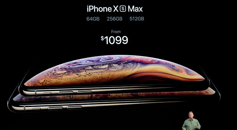 Phil Schiller, Apple's senior vice president of worldwide marketing, speaks about the new Apple iPhone XS Max at the Steve Jobs Theater during an event to announce new Apple products Wednesday, Sept. 12, 2018, in Cupertino, Calif. iPhone XS Max