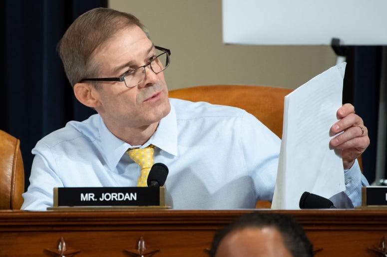 Rep. Jim Jordan during the first public hearings held by the House Permanent Select Committee on Intelligence on Capitol Hill November 13, 2019 in Washington, DC. Rep. Jim Jordan