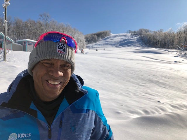 Schone Malliet on at the Winter4Kids ski slope in Vernon, New Jersey Schone Malliet