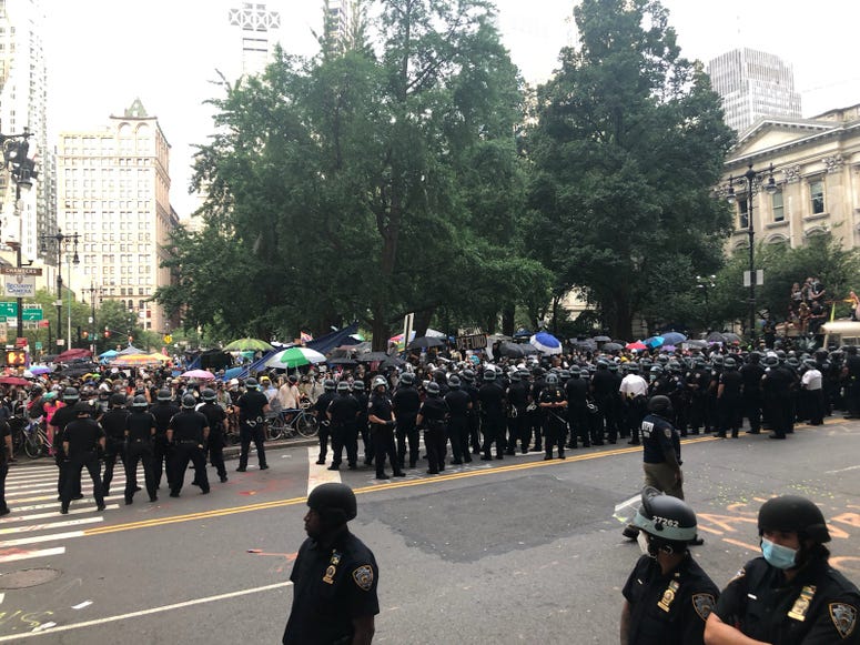 Protesters near City Hall. Protesters City Hall