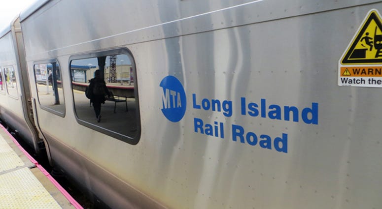 A Long Island Rail Road train at the Lynbrook station on July 15, 2014. LIRR Train